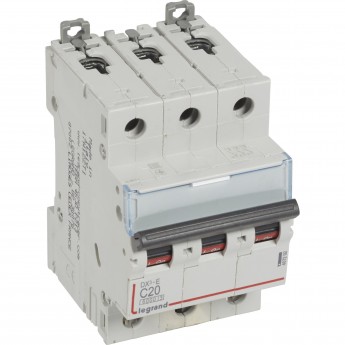 Автоматический выключатель LEGRAND DX³-E 6000 6 кА тип C 3П 230/400 В 20А 3 модуля белый Автоматический выключатель LEGRAND DX³-E 6000 6 кА тип C 3П 230/400 В 20А 3 модуля белый