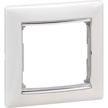 Рамка LEGRAND Valena 1 пост белый/серебряный штрих Рамка LEGRAND Valena 1 пост белый/серебряный штрих