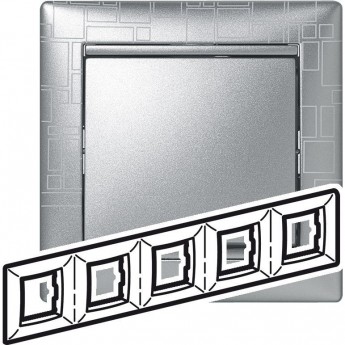 Рамка LEGRAND Valena 5 постов алюминий модерн Рамка LEGRAND Valena 5 постов алюминий модерн