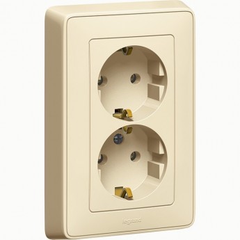 Розетка LEGRAND Cariva 2х2К+3 немецкий стандарт 16 А 250 В слоновая кость Розетка LEGRAND Cariva 2х2К+3 немецкий стандарт 16 А 250 В слоновая кость